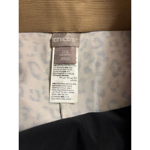 Chico’s Animal Print Ponte stretch so slimming Juliet Ankle Pant Size .5 S Sand - Picture 8 of 13